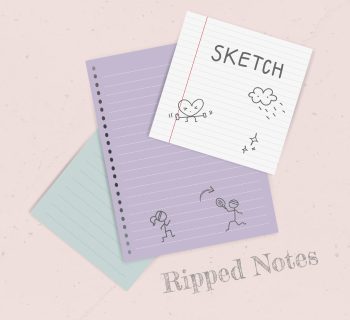 Sketch colorful notepaper collection vector